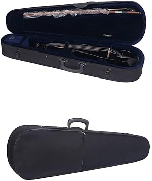 Black Electric Violin Maple Spruce Wooden Violin with Ebony Code