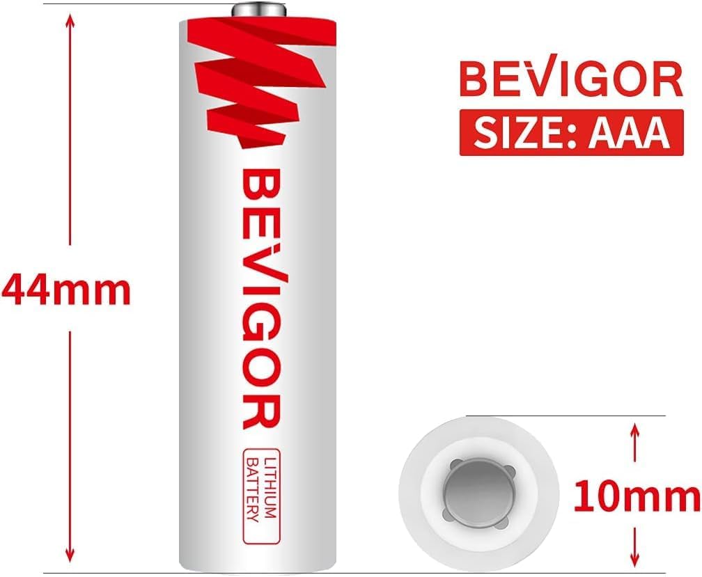 BEVIGOR AAA Lithium Batteries,4Pack Lithium Iron Triple A Batteries, 1.5V 1200mAh Longer Lasting AAA Batteries for Flashlight, Toys, Remote Control, Non-Rechargeable