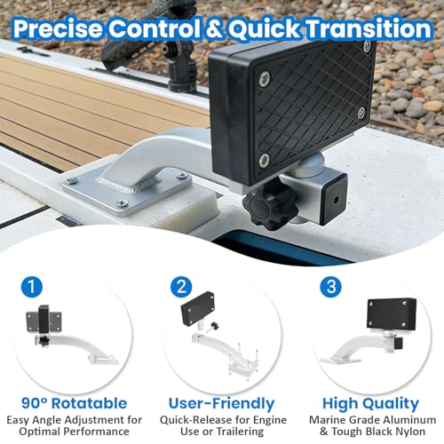 image for Toolixor Universal 90 Degree Adjustable Trolling Motor Bracket for Cla