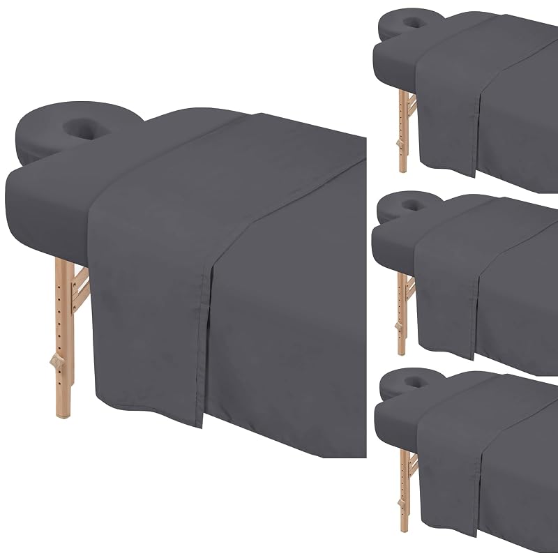 Conjunto Bavlesfuire com 4 kits de lençóis de microfibra para maca de massagem, cinza