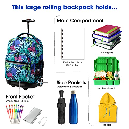 Image of J World New York Sunrise Rolling Backpack Backpack, SAVANNA, 18 inch