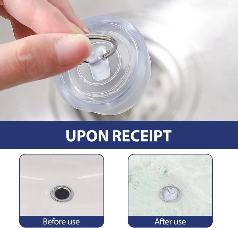2 tappi di scarico in gomma, colore blu, 29-32 mm, con anello di sospensione, per vasca da bagno, cucina e bagno