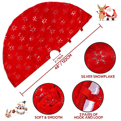Christmas-Tree-Skirt-48-Inches-Large-Red-Tree-Skirt-with-High-End-Soft-Faux-Fur-Tree-Skirt-for-Christmas-Decorations-Indoor-Outdoor-Red Christmas Tree Skirt 48 Inches Large Red Tree Skirt with High End Soft Faux Fur Tree Skirt for Christmas Decorations Indoor Outdoor Red