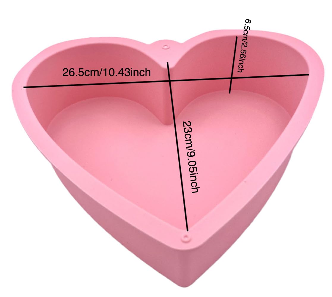 Molde de silicona para tartas con forma de corazón (9 pulgadas), bandeja para hornear para día romántico, fiesta de cumpleaños, día de San Valentín, para fondant, pastel, tarta; rosa; 7AF