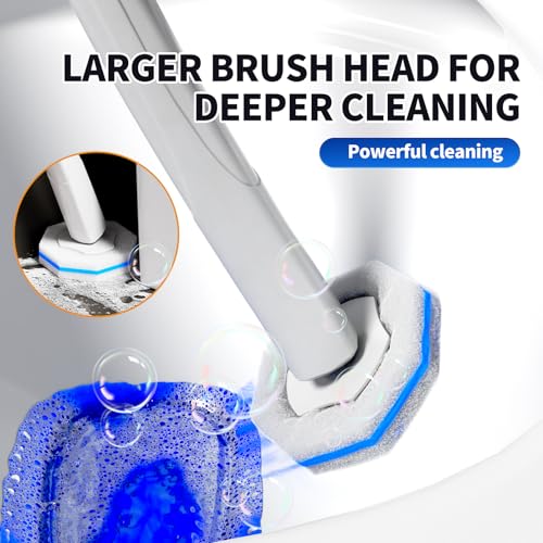 Image of 60pcs Disposable Toilet Brush Refill Pads, Replacement Brush Heads, Toilet Cleaner Refills,Disposable Wand Heads,Bathroom Cleaning,Toilet Cleaning Scrubbers Compatible with Most Toilet Brushes
