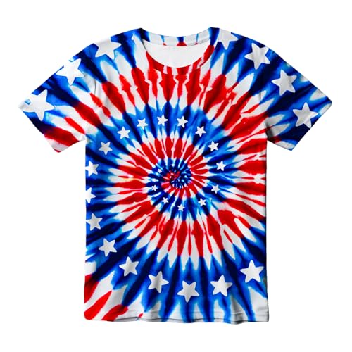 Image of Kids Tie Dye T-Shirt, Children Tie Dye Short Sleeve Tee Shirt for Kids
