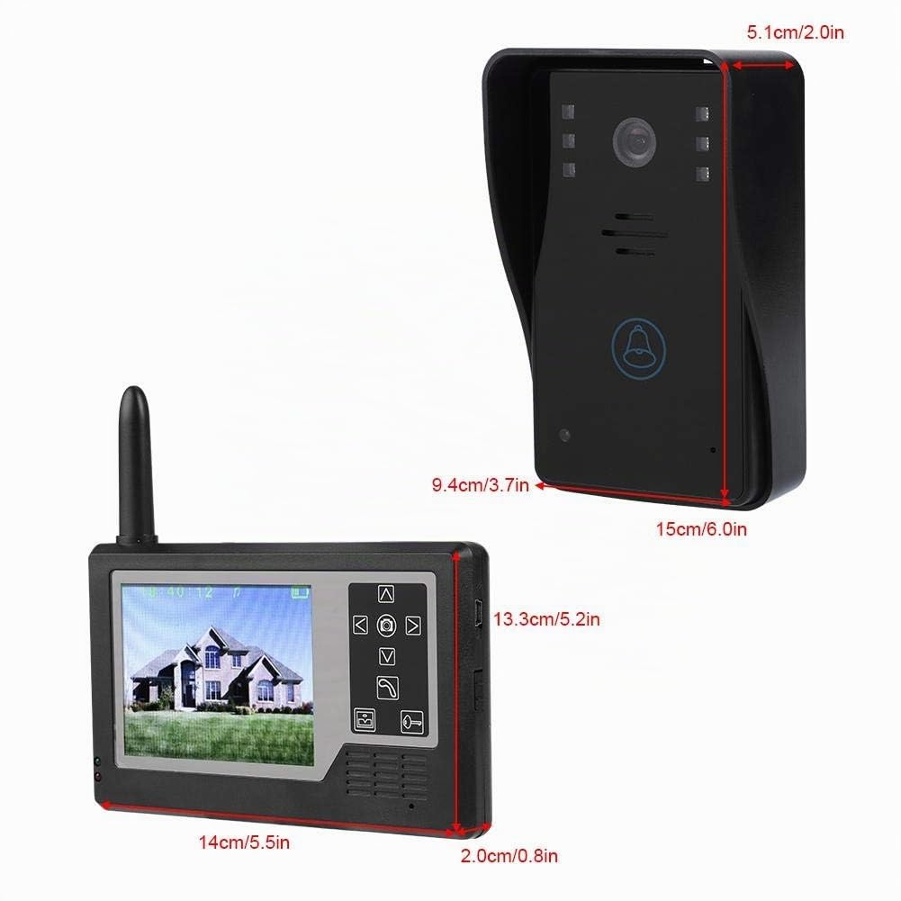 Videocitofono Senza Fili, Videocitofono Smart, Video Citofono, 2,4 GHz Wireless Wave elettromagnetico Schermo TFT a colori 3,5 pollici Schermata vivavoce/Interfono Bidirezionale(1V1)