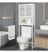 Mudmasa Toiletrek, wit, 3 niveaus, plank boven toilet, rek voor badkamer, staand, metaal