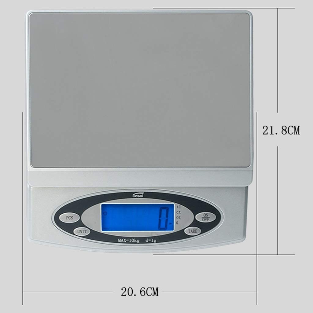 Báscula de cocina de alta precisión, báscula de peso, báscula electrónica de laboratorio de encimera grande, báscula de mesa plana de 4 unidades for ingredientes, joyería for hornear alimentos ( Size