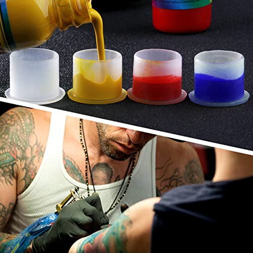 Cinra Tattoo Ink Caps, 500Pcs Tattoo Ink Cups #17 Disposable Plastic Pigment Tattoo Ink Caps Cups With Base Tattoo Permanent Makeup Container Cap Large Pigment Caps For Tattoo Ink, Tattoo Supplies #TOP3