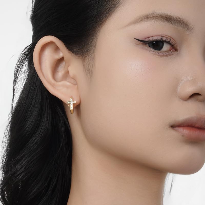 Boucles d'oreilles de cerceau carrées légères pour oreilles sensibles - 6