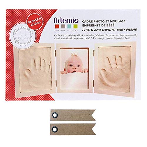Molding Kit Baby Footprint + 20 Pennant Kraft Labels