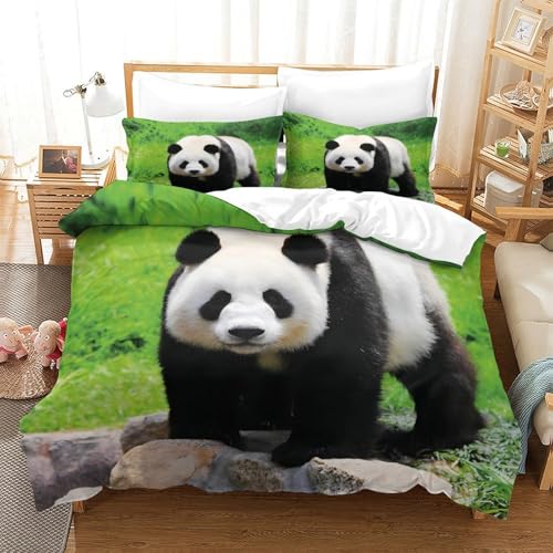 Housse de couette panda microfibre résistante avec fermeture éclair