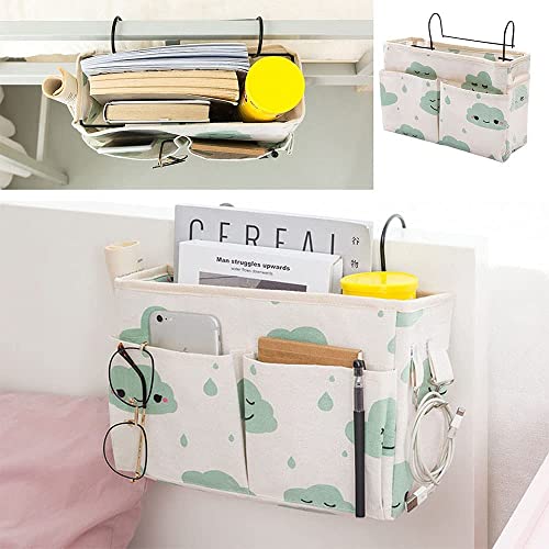 2 Stück Betttasche mit Drahtrahmen Bett Organizer Hochbett Hängetasche Aufbewahrungstasche für Buch, Magazin, Kopfhörer (Rosa+GRÜN) - Image 5