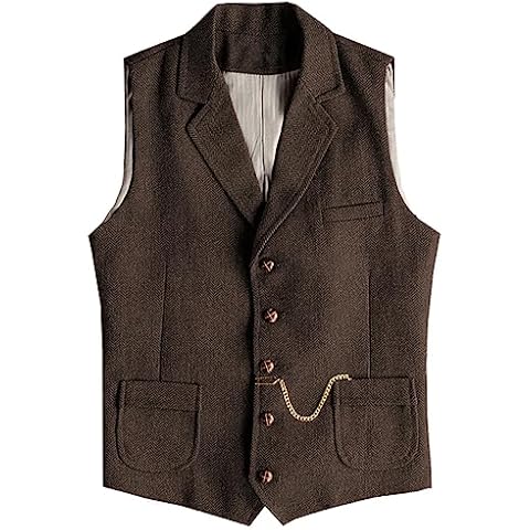 AeoTeokey Men's Wool Slim Fit Waistcoat Cover