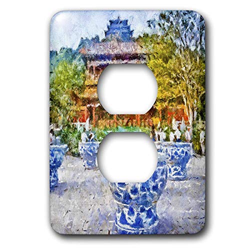 Cache-prises en porcelaine bleu 3dRose | Finition élégante pour une décoration raffinée