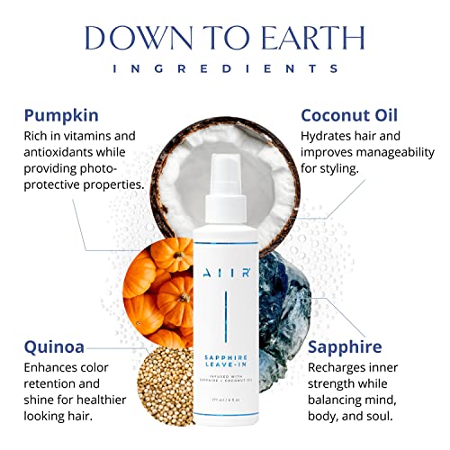 Aiir Sapphire Leave In Conditioner - Sulfate Free Hair Conditioner Infused With Coconut Oil - Conditioner For Colored Hair To Extend Color Treatment - 6 Oz #TOP3