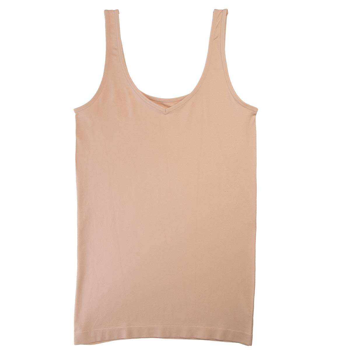 Ellen TracyWomen's Seamless Reversible Layering Camisole V-Neck or Scoop Neck Tank Regular and Plus Size