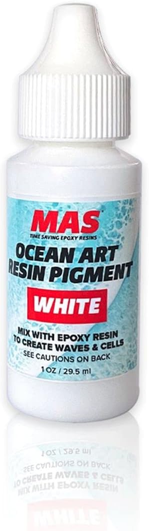 MAS Epoxies Resin Ocean Art Resin Dye for Creating Ocean Waves, White Pigment for Epoxy Resin Water Effects (1 Oz Bottle)