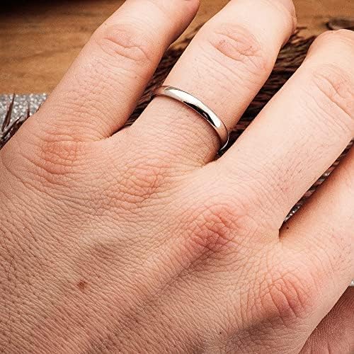 Conjunto de anillos de boda de 3 mm Conjunto de alianzas de boda a juego para parejas Conjunto de anillos de bodas de plata personalizados para hombre y mujer