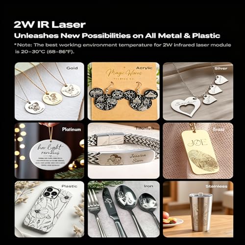 Image of Creality Falcon 2W IR Laser Module, 1064nm Infrared Laser Head Dedicated for Falcon A1 Pro Laser Engraver, High-Precision Metal & Plastic Jewelry Engraving, 600mm /s High Speed, Easy Installation