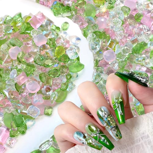 Jaliya JLA0301 50Pcs Nail Rhinestones Translucent Ice Crystal Rhinestones For Nails K9 Diamond Nail Gems Geometry Heart Flower Butterfly Charms Nail Jewels thumb #8