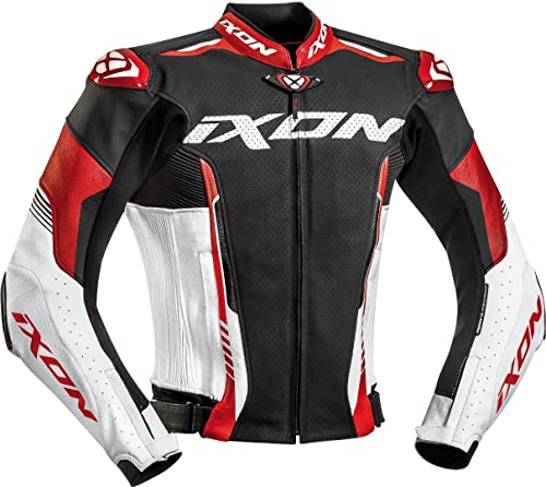 Ixon Vortex 2 Jkt Giubbotto Pelle Uomo Nero/Bianco/Rosso Xl