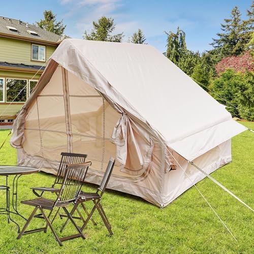 Miniatura 3 de Inflatable Tent with Pump, Glamping Tents for 4-6 Person, Easy Setup 4 Season Outdoor Tent, Water-Proof Luxury Glamping with 12 Mesh Window