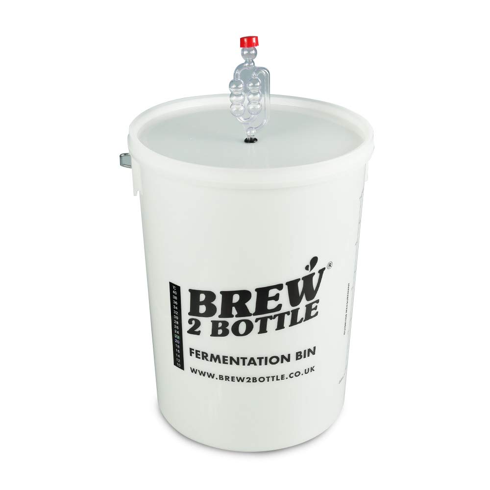 Brew2Bottle 25ltr Home Brew Fermentation Bucket, Lid with Grommet, Bubbler Airlock & LCD Thermometer