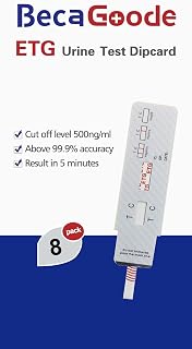 8 Pack-BecaGoode ETG Alcohol Urine Test Strips Single Panel Dip Card Kit, High Sensitivity and High Accuracy with Cut Off Level 500 ng/ml, English & Spanish Instruction