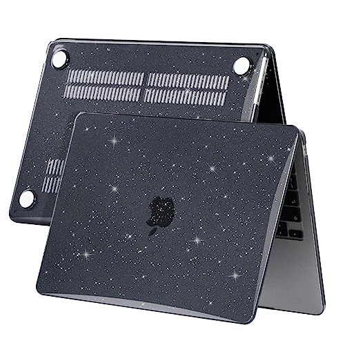 Image of EooCoo Case Compatible with MacBook Air 15 inch M5 2026 2025-2023 Release M4 M3 M2 Model A3448 A3241 A3114 A2941, Plastic Hard Shell Case & Keyboard Cover & Screen Protector, Sparkly Black