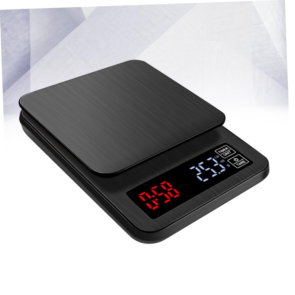 Mikikit Báscula Digital para Alimentos de Cocina y Café con Temporizador, Capacidad 5 Kg, Pantalla LED Grande, Sensores de Alta Precisión, Base Antideslizante, Adecuado para Hornear
