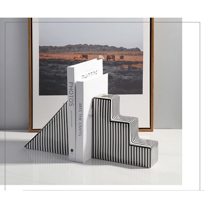 Rzeźba statua nordycka współczesna minimalistyczna czarno-biała książka w paski według Bookend dekoracja stołu pokój kryty wazon ceramiczny dekoracja figurki