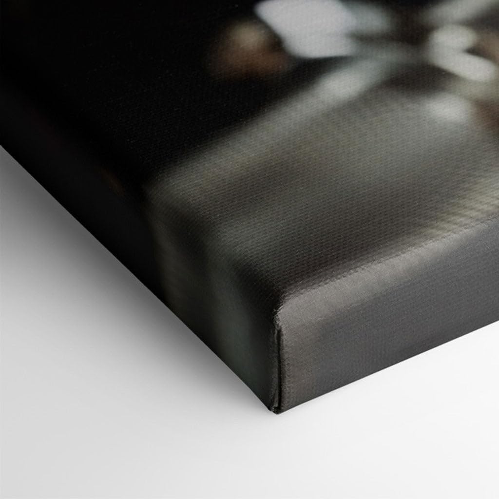 Canvas for Living room. Shimmer and Strength: A Captivating Close-Up of Gym Dumbbells in Repose, 27 x 18 inch Canvas Wall Art - Modern Home Decor