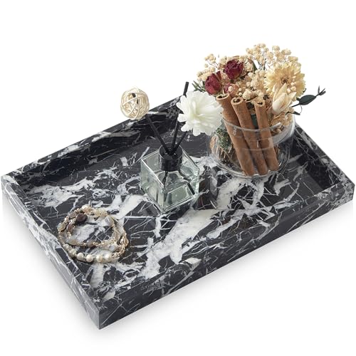 Image of Marble Bathroom Tray,Pure Natural Vanity Tray,Marble Tray for Kitchen Counter Non-Ceramic /Non-Resin,Stone Trays 12 x 8 inch
