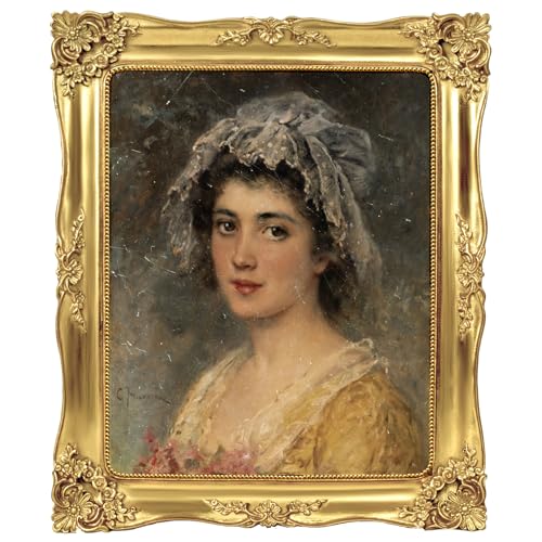 Image of 8x10 Picture Frame Gold Vintage Picture Frames Antique Baroque | Wall or Tabletop Display, Real Glass, Fits 8x10 or 5x7 Photo with Mat