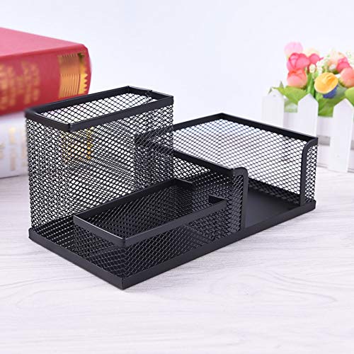 Nuovo Organizer da scrivania in Metallo Nero, Stile Rete, portapenne da scrivania, portapenne Elegante.