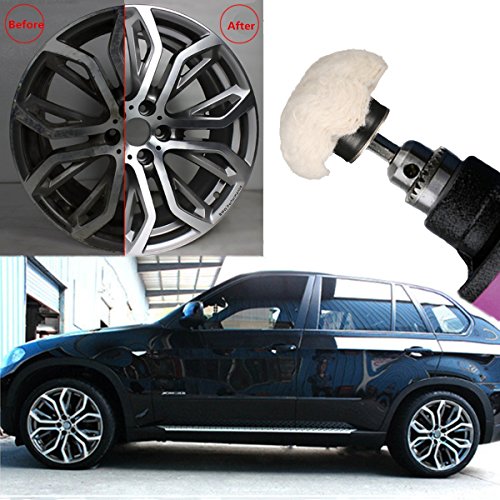 MATCC Polishing Wheel For Drill Polishing Pad Buffing Wheel Kit Wheel Polisher Buffing for Drill 4Pcs White Flannelette Polishing Mop Wheel Grinding Head with 1/4