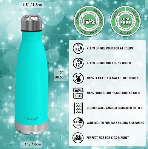 Image of CHILLOUT LIFE 25oz Insulated Stainless Steel Water Bottle, Leak Proof