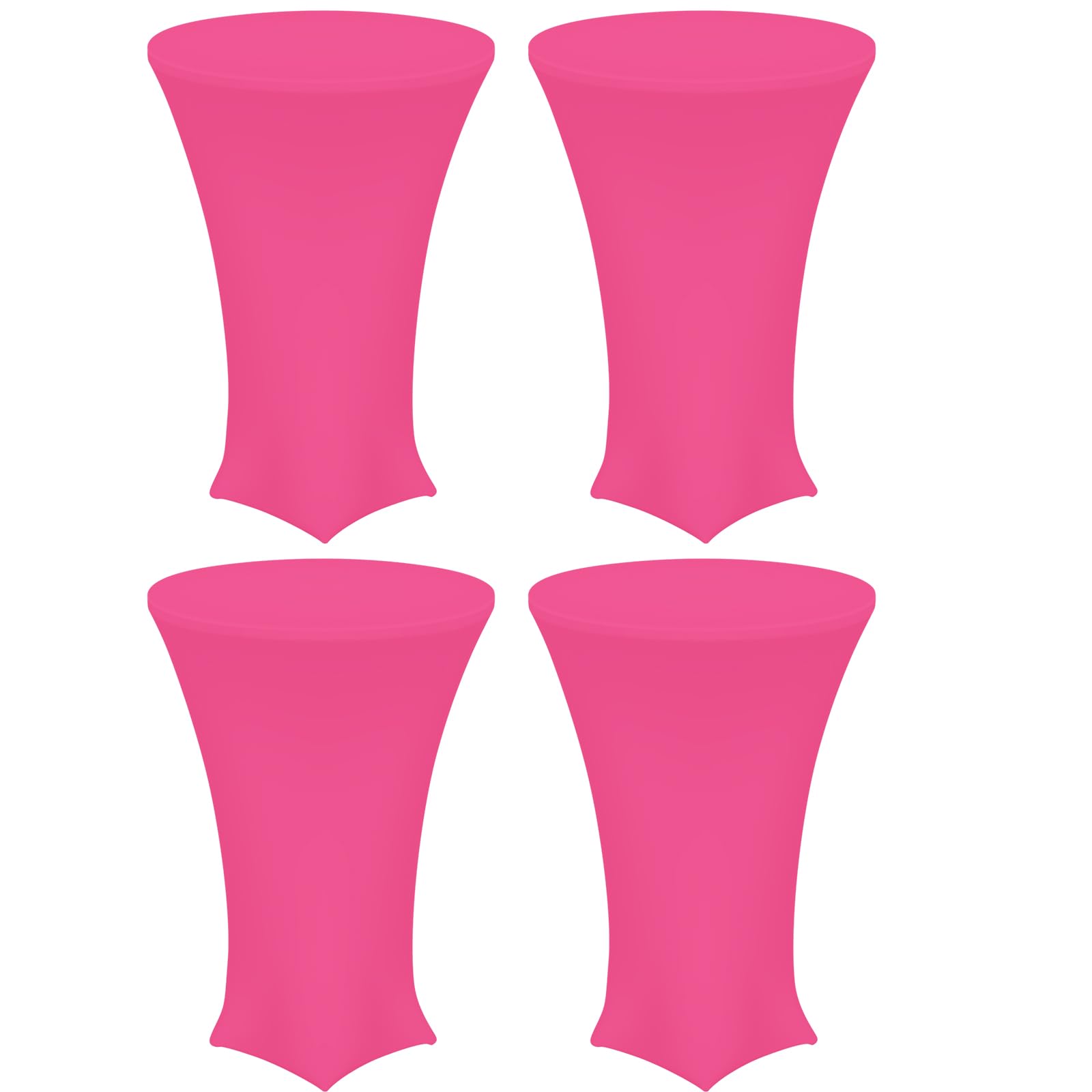 Nappe cocktail spandex rose 80x110 cm - Lot de 4 housses extensibles rondes