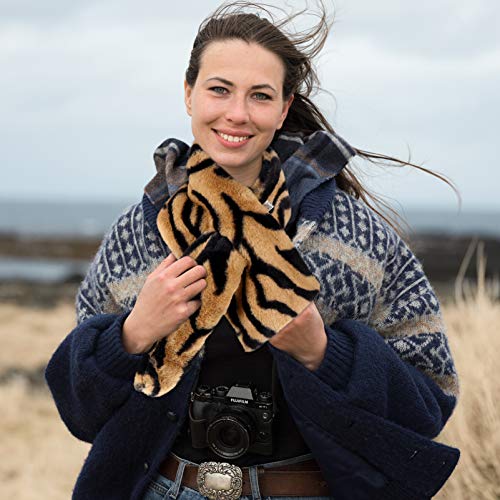 ABOOFAN Lenço de Pelúcia de Inverno Fibra de Poliéster Lenço de Pescoço Cruzado para Mulheres Homens