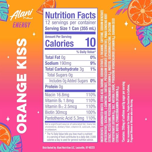 Alani Nu Orange Kiss Sugar Free Energy Drink (Pack of 12) - image 3