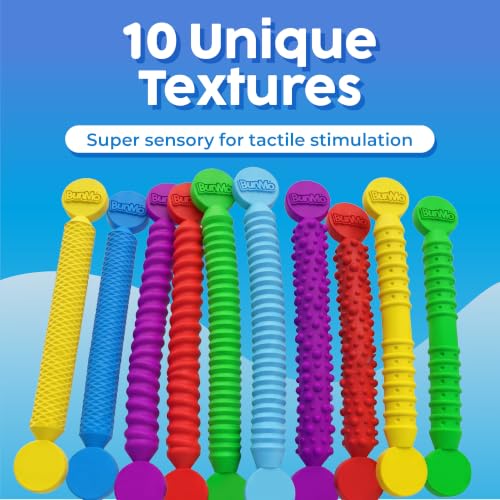 Image of BUNMO Stretchy Strings - Sensory Toys - Stimulating & Addictive Toys for Kids - Fidget Toy - Hours of Fun for Kids - Non-Mouthable Toy 3+ - Mini Sensory 10 Pack