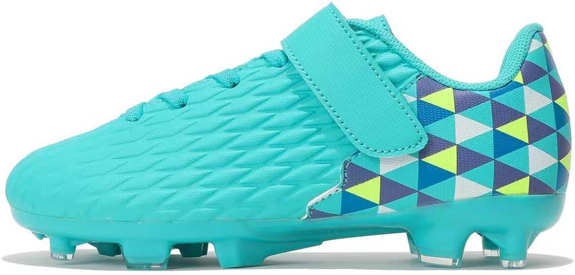 Soccer Cleats for Kids & Youth | Lightweight Football Shoes for Firm Ground | Durable Girls & Boys Soccer Cleats with Non-Slip Sole | Comfortable Soccer Boots | Unisex Size 11-6