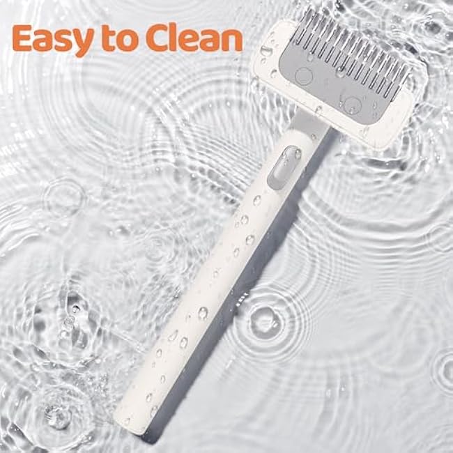 Furgo Cat Brush for Long Haired Cats, Pet Grooming Brush for Matted Fur & Loose Hair, One-Click Hair Removal, Skin-Friendly, Deshedding & Dematting Comb for Cats & Small Dogs-gifJYA3r