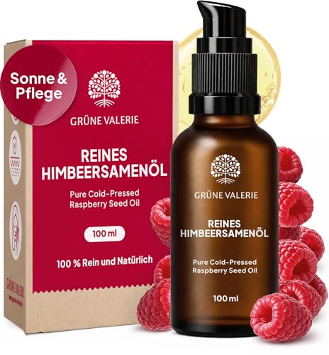Grüne Valerie 100% Reines Himbeersamenöl 100 ml Kaltgepresstes Himbeerkernöl für natürliche Hautpflege