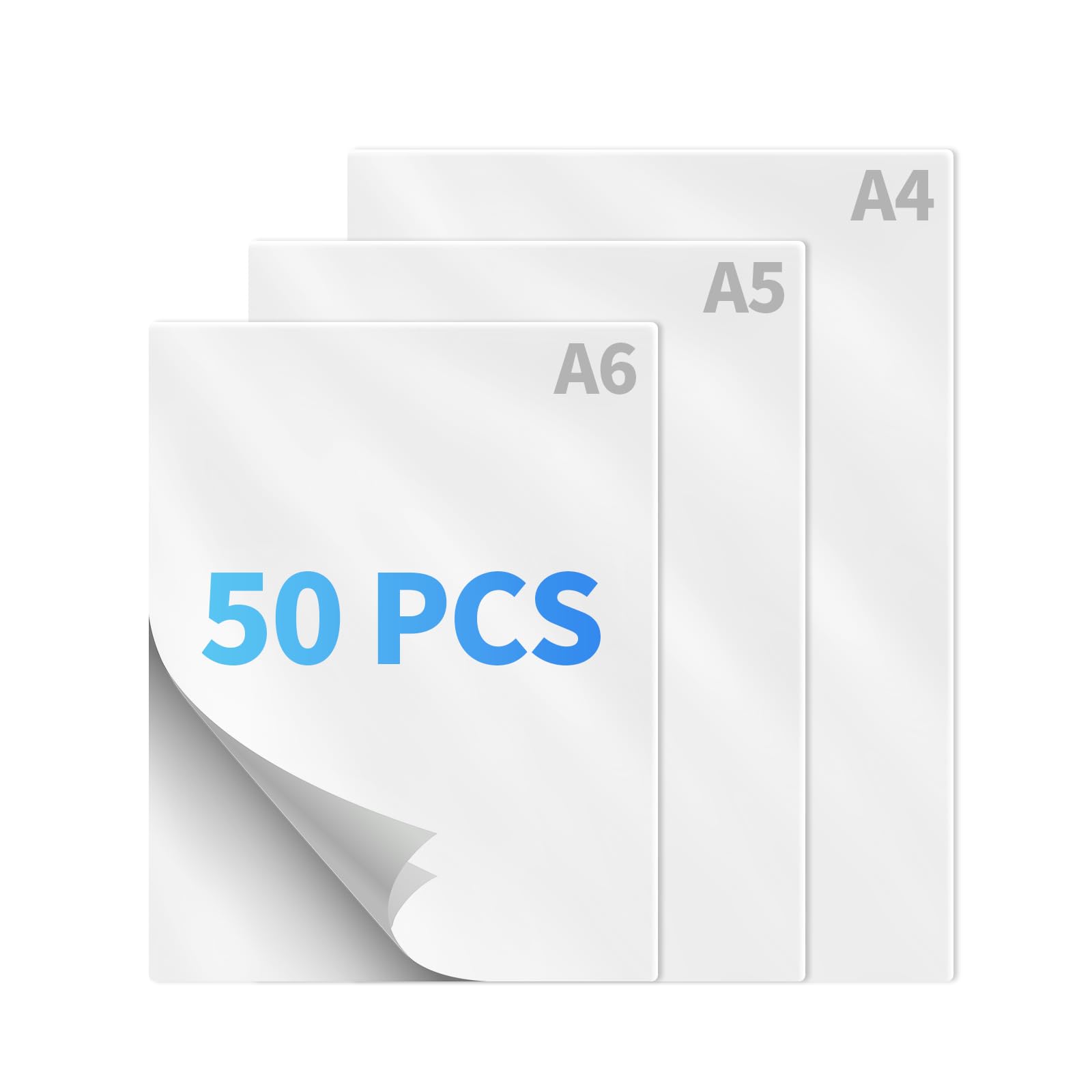 Crenova Thermal Laminating Pouches, 50pcs Laminating Sheets (5pcs A4+ 20pcs A5+ 25pcs A6), 3 Mil Clear Pouches for laminator