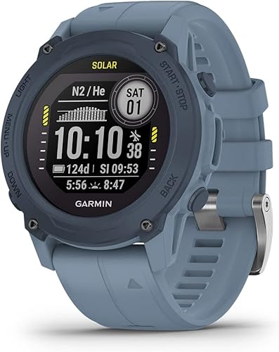 Miniatura 2 de Garmin Descent G1 Solar (Hurricane Blue) Reloj para computadora de buceo  Paquete de caja de regalo con cargador portátil, adaptadores de