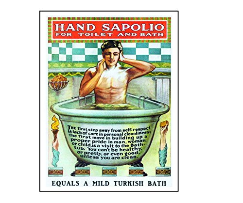 Mild Turkish bath hand sapolio for toilet and bathroom retro shabby chic vintage style picture metal wall plaque sign fridge magnet