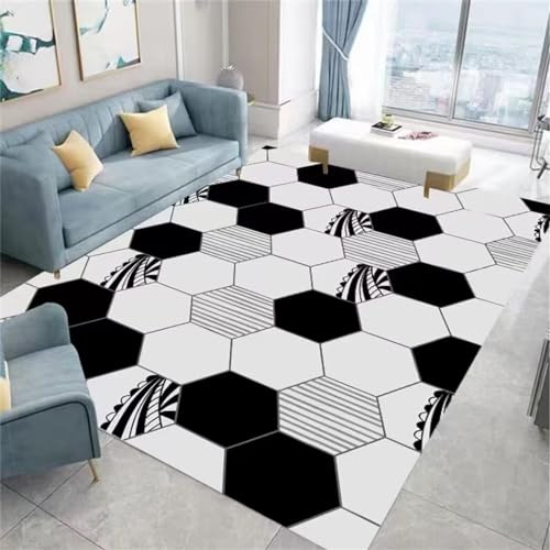 Tapis géométrique moderne gris et noir 50x80cm antidérapant - 2